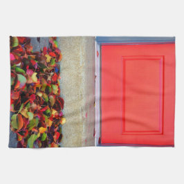 Blätter und Türe Küchentuch