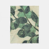 Blätter und Verzweigungen auf dem Hintergrund der  Fleecedecke (Vorderseite)