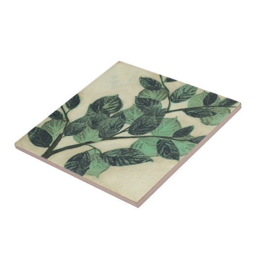 Blätter und Verzweigungen auf dem Hintergrund der  Fliese (Seite)