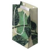 Blätter und Verzweigungen auf dem Hintergrund der  Kleine Geschenktüte (Vorderseite Schrägansicht)