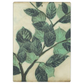 Blätter und Verzweigungen auf dem Hintergrund der Klemmbrett (Rückseite)