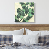 Blätter und Verzweigungen auf dem Hintergrund der Leinwanddruck (Insitu (Schlafzimmer))