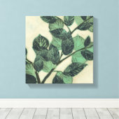 Blätter und Verzweigungen auf dem Hintergrund der Leinwanddruck (Insitu (Holzboden))