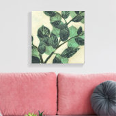 Blätter und Verzweigungen auf dem Hintergrund der Leinwanddruck (Insitu (Wohnzimmer))