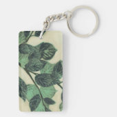 Blätter und Verzweigungen auf dem Hintergrund der Schlüsselanhänger (Rückseite)