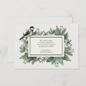 Blätter und Vogel-Trauerfall danken Ihnen zu Dankeskarte (Vorne/Hinten)