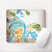 Blätter und Vögel wirbeln Mousepad (Mit Mouse)