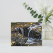 Blätter und Wasserfälle Postkarte (Stehend Vorderseite)