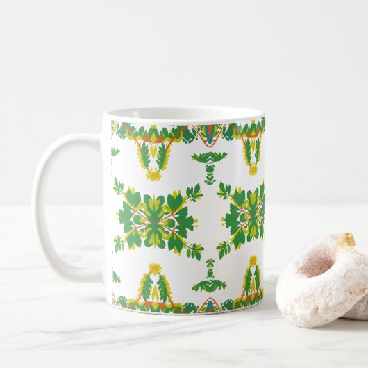 Blätter und Wolken Kaffeetasse (Mit Donut)