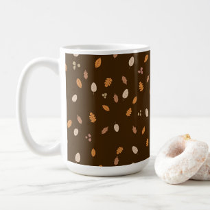 Blätter und Zweige Dunkle Herbstbeizen Brauner Hin Kaffeetasse