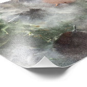 Blätter unter Eis Fotodruck (Ecke)