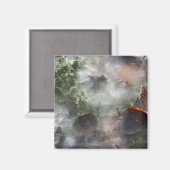 Blätter unter Eis Magnet (Vorderseite/Rückseite)