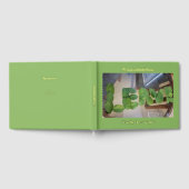 Blätter Verließ Grün mit Gold Foil Gästebuch (Voll)