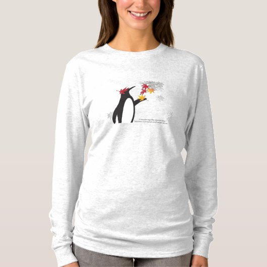 Blätter von Ahorn im Herbst und Sonnenpinguin Lang T-Shirt (Vorderseite)