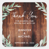 Blätter von Aquarell Quadratischer Aufkleber (Vorderseite)