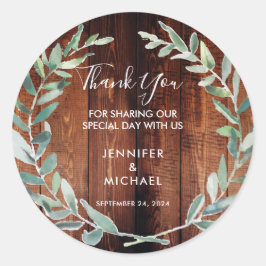 Blätter von Aquarell Runder Aufkleber