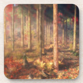 Blätter von Gold-Untersetzer Getränkeuntersetzer (Vorderseite)