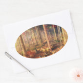 Blätter von Goldklebern Ovaler Aufkleber (Umschlag)