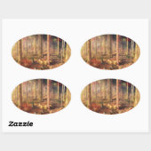 Blätter von Goldklebern Ovaler Aufkleber (Blatt)