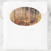 Blätter von Goldklebern Ovaler Aufkleber (Tasche)