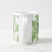 Blätter von Green Palm| Monogramm Jumbo-Tasse (Rückseite)