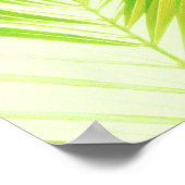 Blätter von hellen Pastellfarben, grüne Palmen Poster (Ecke)