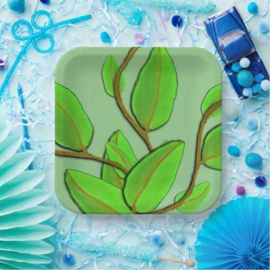 Blätter von Kenneth Yoncich Pappteller (Party)