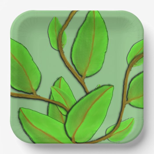 Blätter von Kenneth Yoncich Pappteller (Vorderseite)