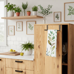 Blätter von Pastel earth Geschirrtuch