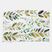 Blätter von Pastel earth Geschirrtuch (Horizontal)