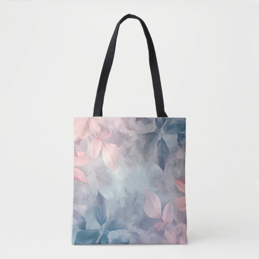 Blätter von Pastel Pinks blauer Flora Tasche (Vorderseite)