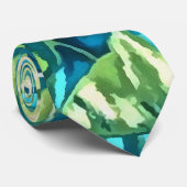 Blätter von Tropical Monstera und Banana Blue Gree Krawatte (Gerollt)