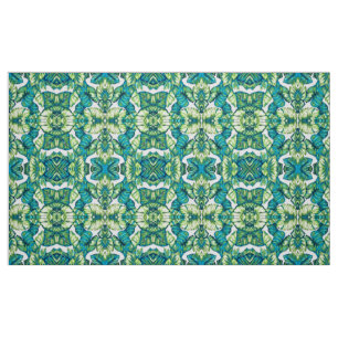 Blätter von Tropical Monstera und Banana Blue Gree Stoff