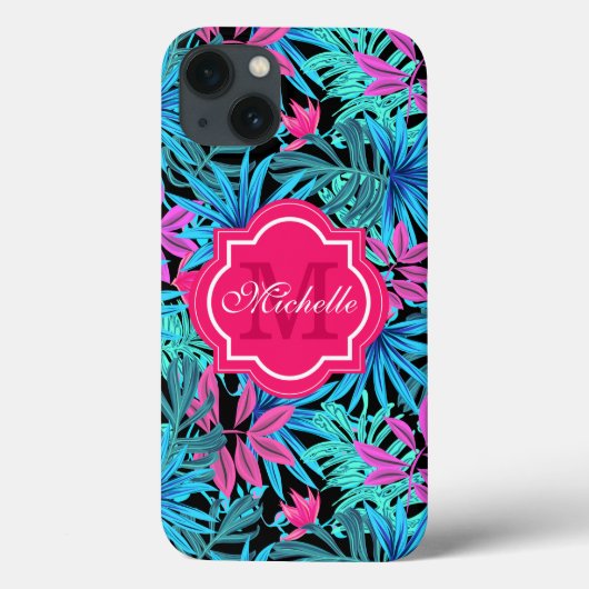 Blätter von tropischen hawaiianischen aquamarinen Case-Mate iPhone hülle (Rückseite)