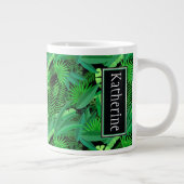 Blätter von tropischen Palmen| Name hinzufügen Jumbo-Tasse (Rechts)