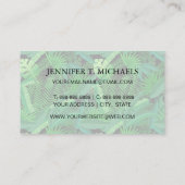 Blätter von tropischen Palmen| Name hinzufügen Visitenkarte (Rückseite)