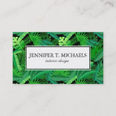 Blätter von tropischen Palmen| Name hinzufügen Visitenkarte (Vorderseite)