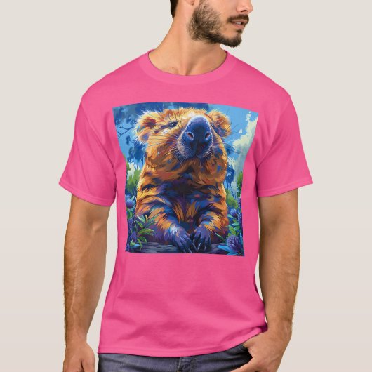Blätter von Wombat farbenfroh T-Shirt (Vorderseite)