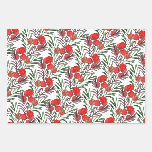 Blätter Wasserfarbe Berry und Grüne (Vorderseite 3)