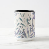 Blätter Wasserfarbe Elegante Zweifarbige Tasse (Mittel)