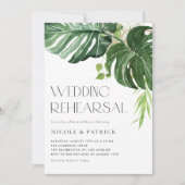 Blätter Wasserfarbe Monstera Sommerabend Probe Abe Einladung (Vorderseite)