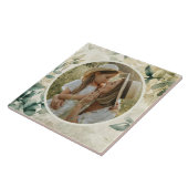 Blätter Wasserfarbe Muster Personalisiertes Foto Fliese (Seite)