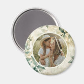 Blätter Wasserfarbe Muster Personalisiertes Foto Magnet (Vorderseite/Rückseite)