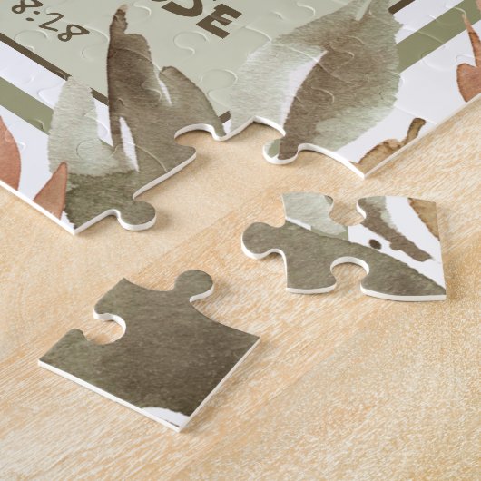 Blätter Wasserfarbe Römer 8:28 Bibelverse Puzzle (Seite)