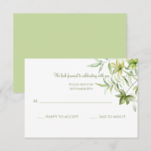 Blätter Wasserfarbe UAWG Einladung (Vorne/Hinten)