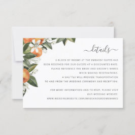 Blätter Wasserfarben Grüne Orange Blossom Details Einladung