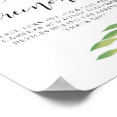 Blätter Wasserfarben Hochzeitszeichen ohne Stecker Poster (Ecke)