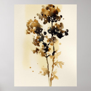 Blätter Wasserfarben Kunst, Dichtung und Musik Poster