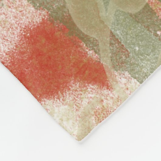 Blätter Wasserfarben-Monogramm Fleecedecke (Ecke)