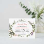Blätter Wasserfarben Save the Date Karte (Stehend Vorderseite)
